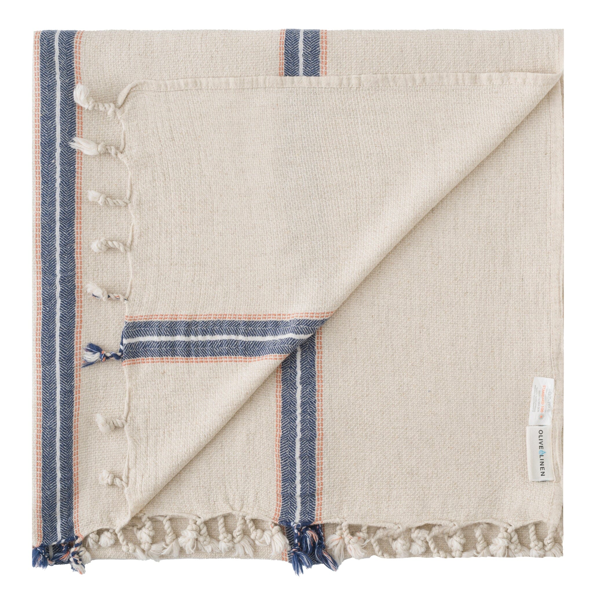 Bosa Linen Turkish Towel / Throw - Olive and Linen