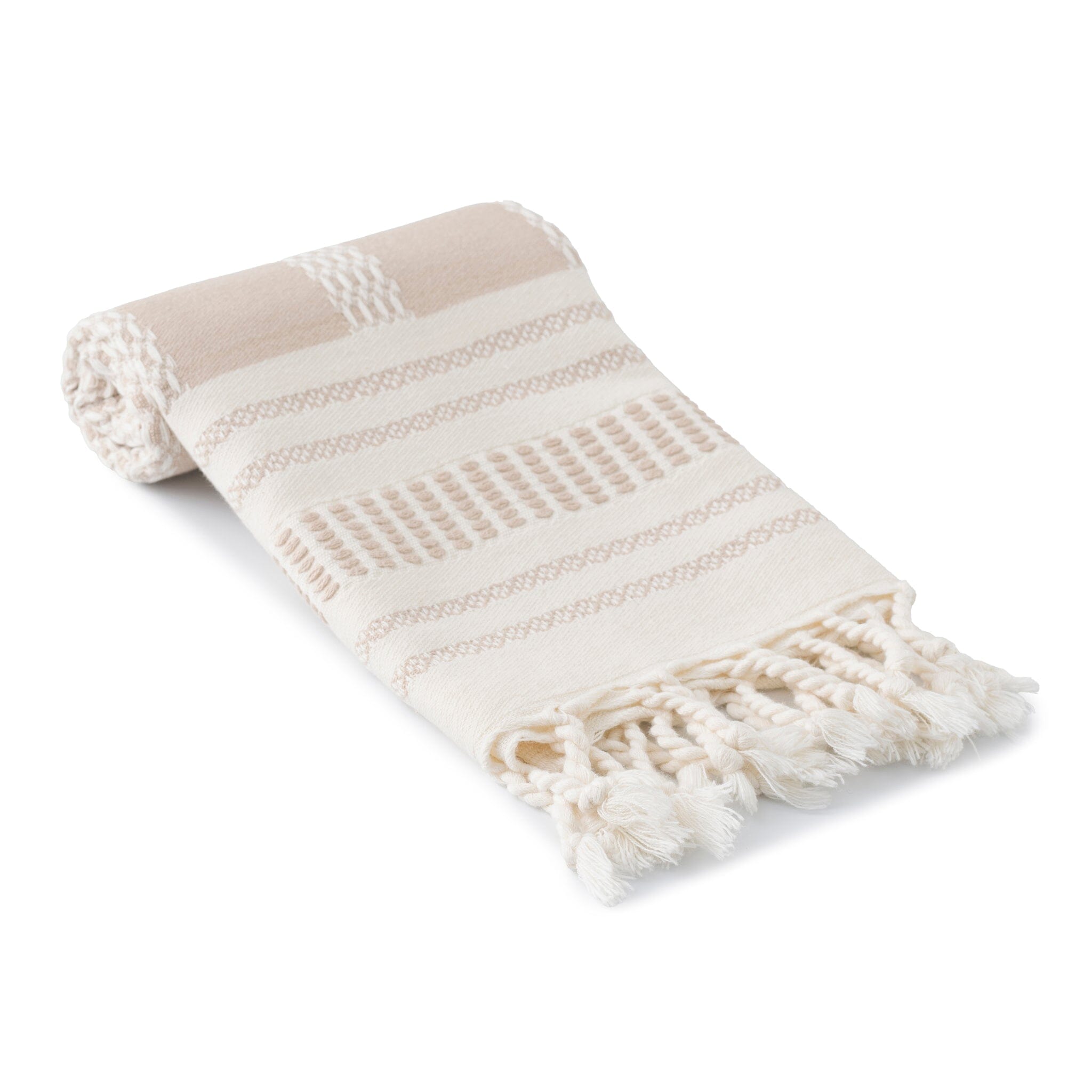 Green Striped Dish Towel with Fringe + Reviews