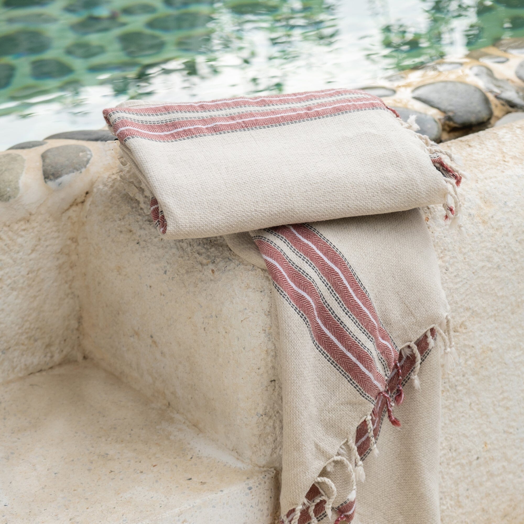 Amber Linen Turkish Hand / Kitchen Towel - Olive and Linen