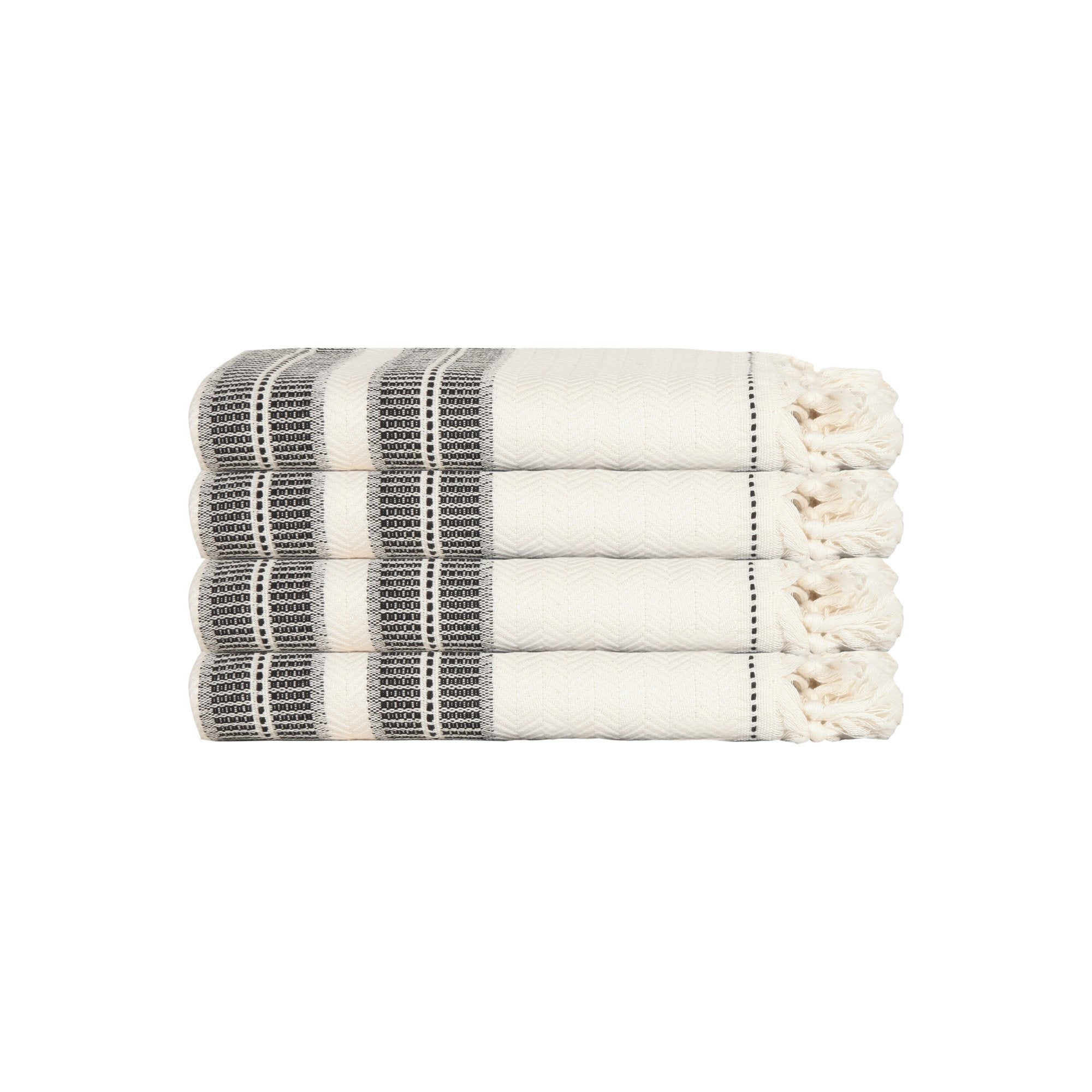 Costa Ivory Turkish Hand / Kitchen Towel Bundle - Olive and Linen