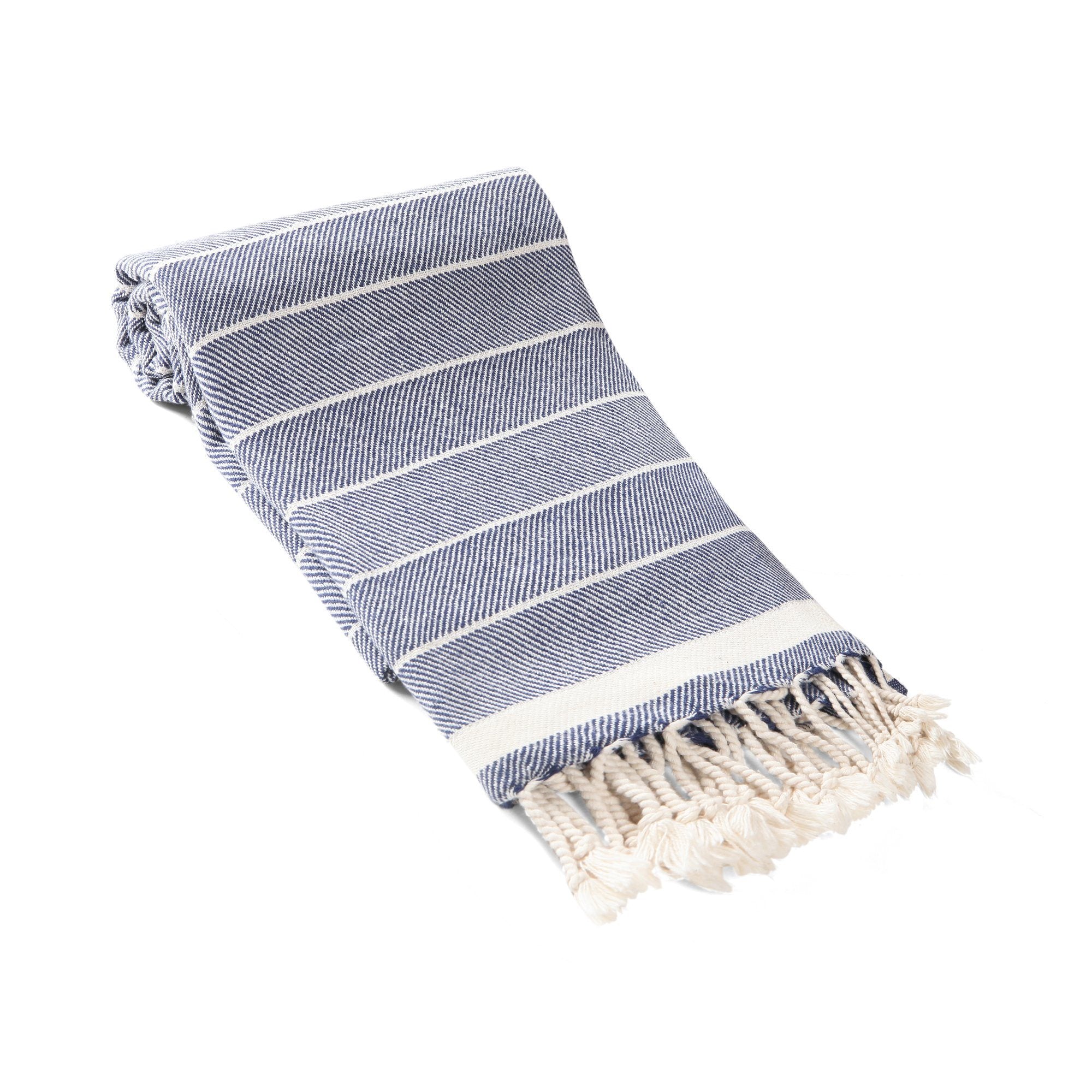 Lena Turkish Towel / Throw - Olive and Linen