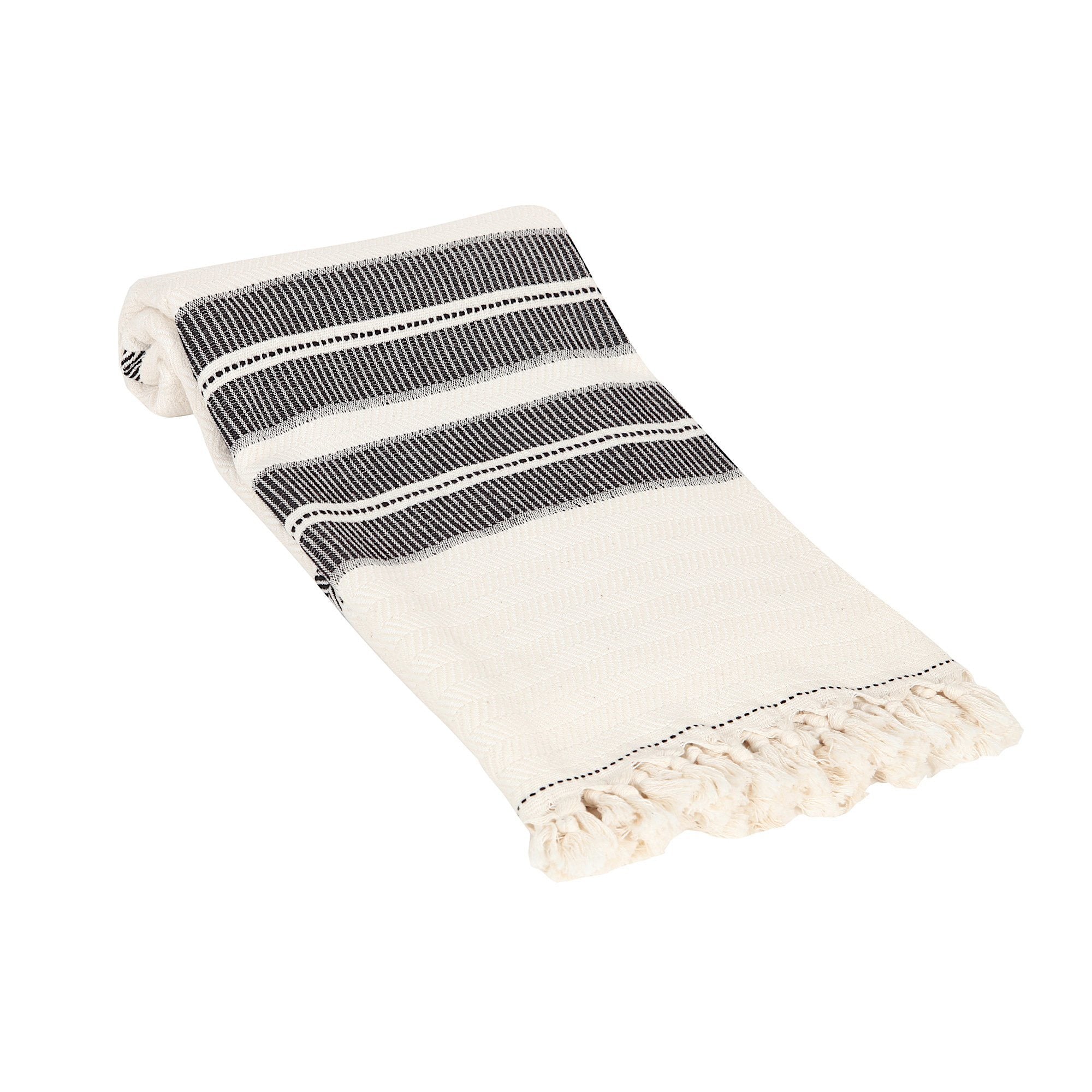 3 Piece Turkish Towel Set for Bathroom, 1 Bath Towel, 2 Hand Towels, Off  White Cotton Bath Towels with Black Stripes,Turkish Peshtemal Towel and  Hand Towels with Fringe