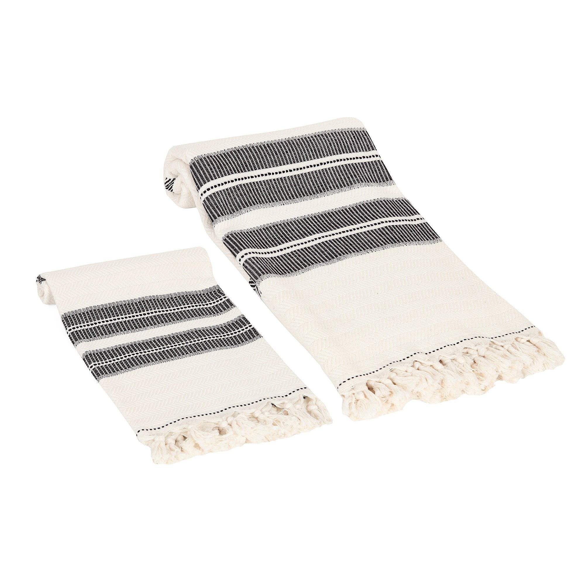 Costa Ivory Turkish Towel Set - Olive and Linen