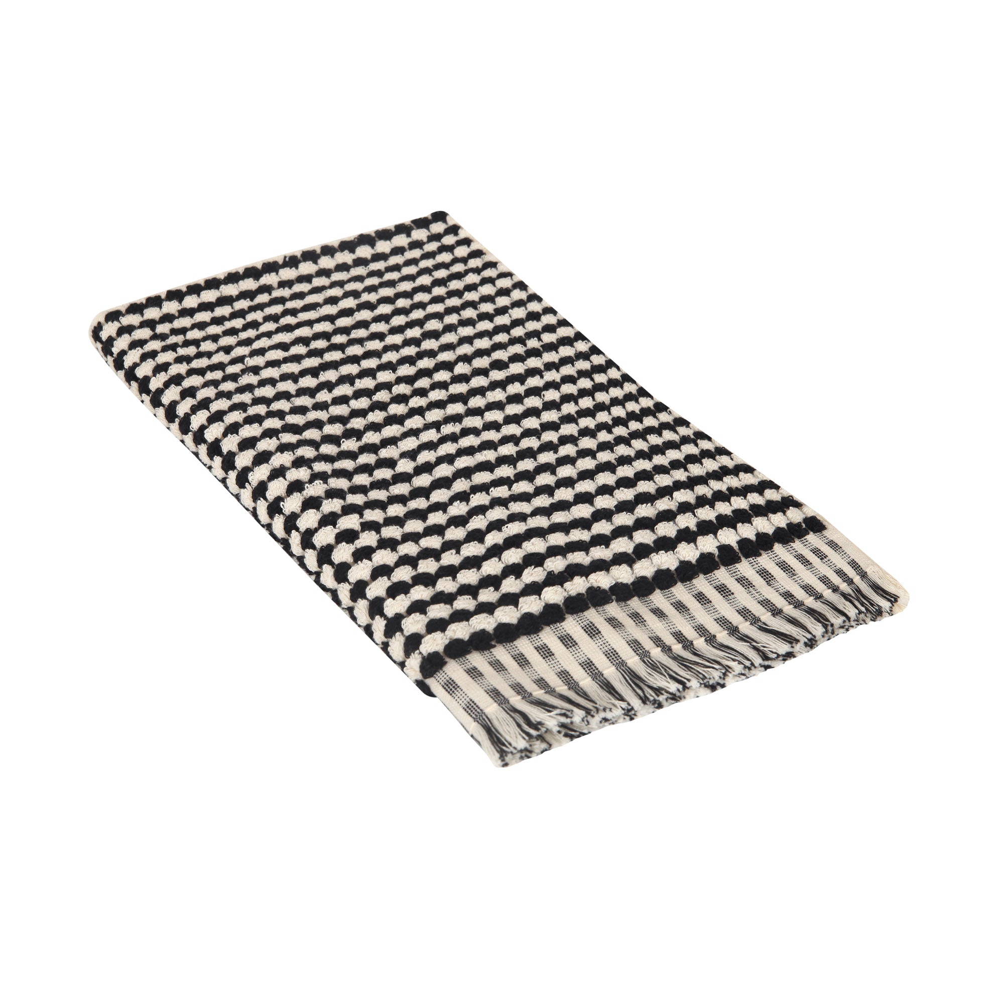 White with Gray Stripe Reversible Bath Mat, 30 in.