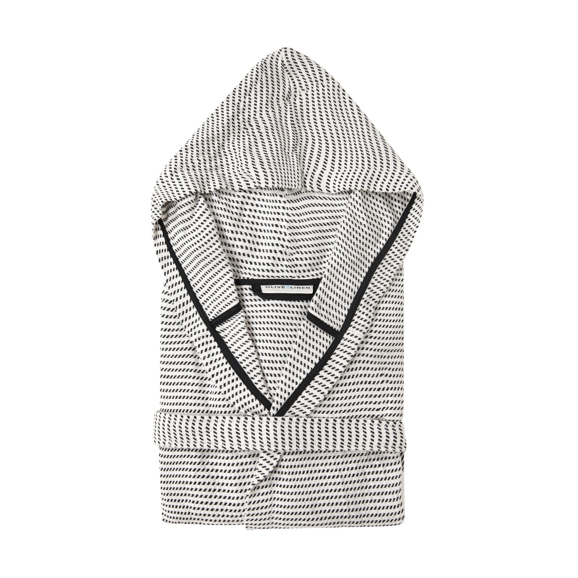 Pixel Turkish Towel Robe - Olive and Linen