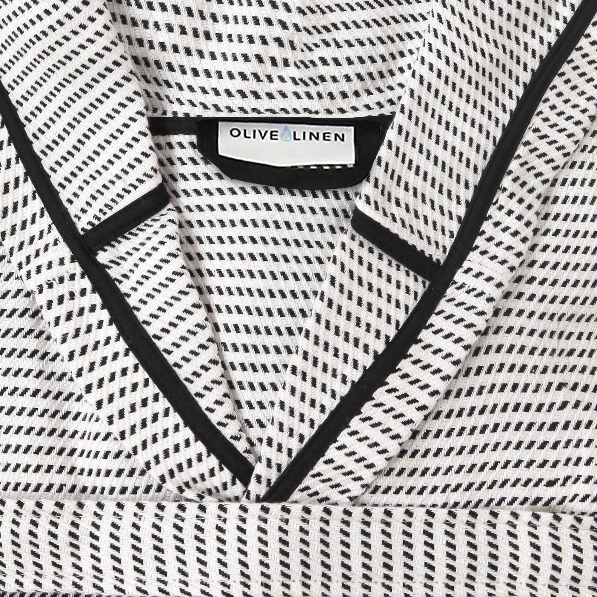 Pixel Turkish Towel Robe - Olive and Linen