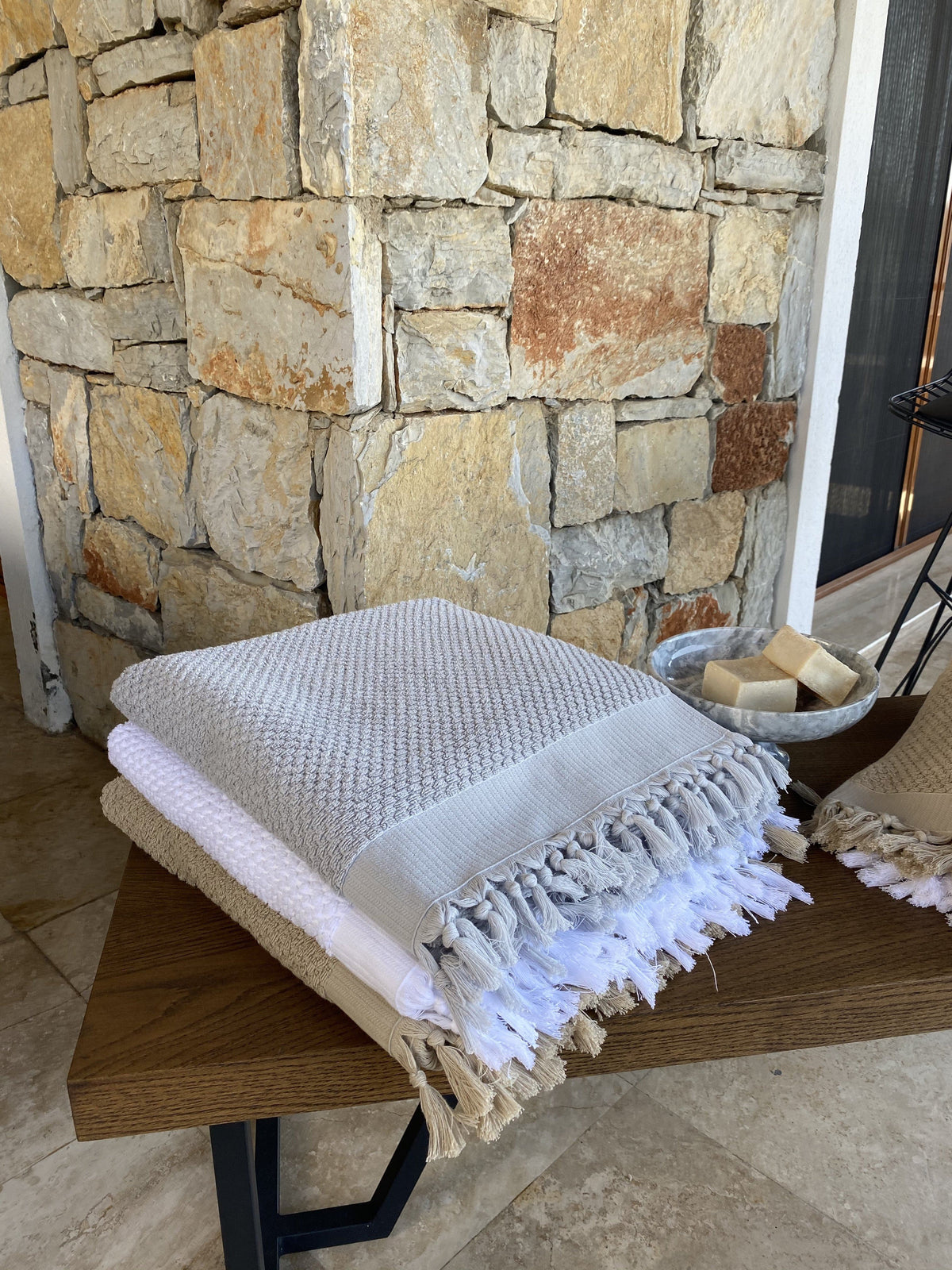 Tassel Dots Turkish Terry Bath Håndklæde