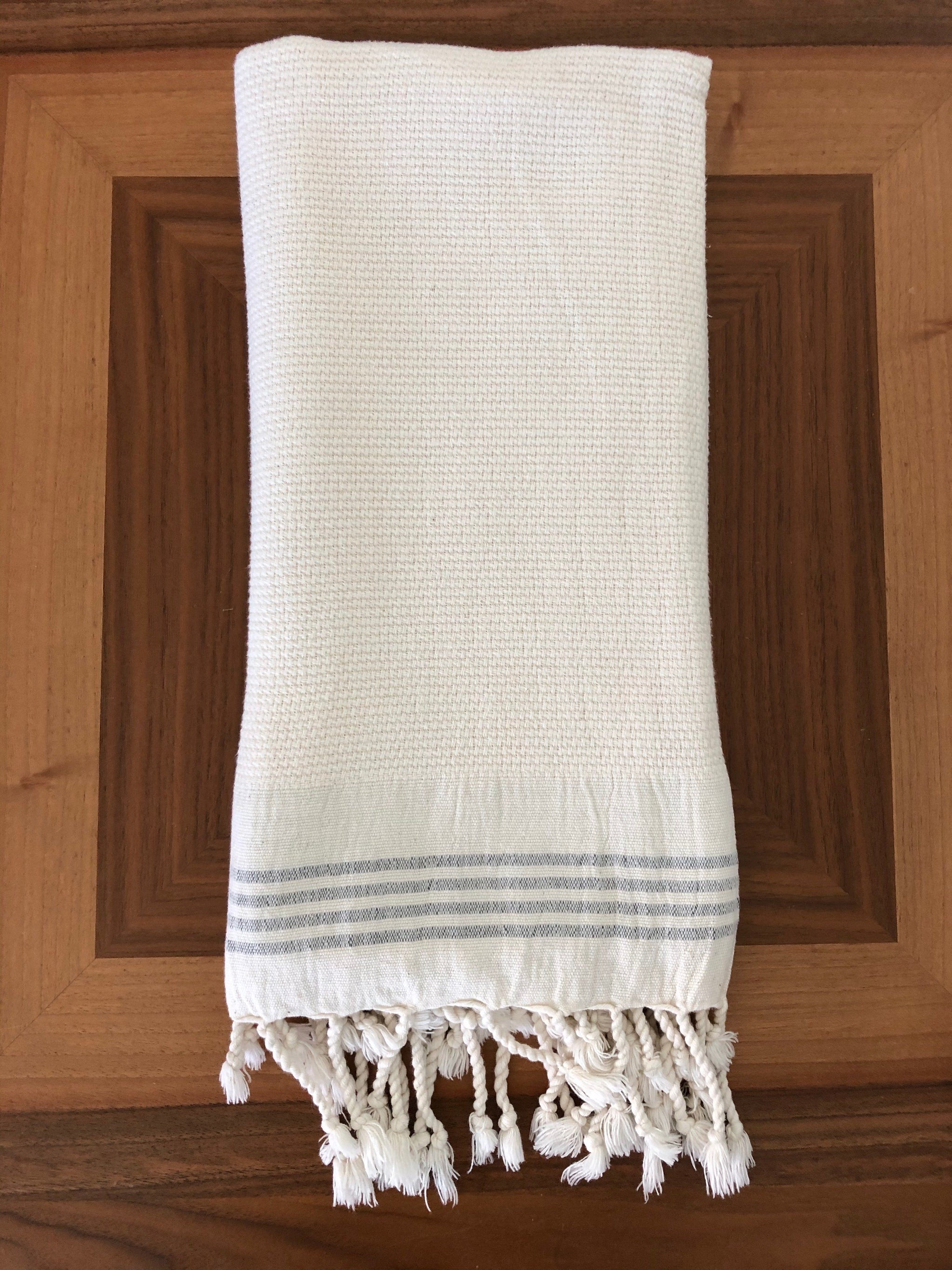 Whisper Weight Natural Turkish Hand Towel Olive and Linen