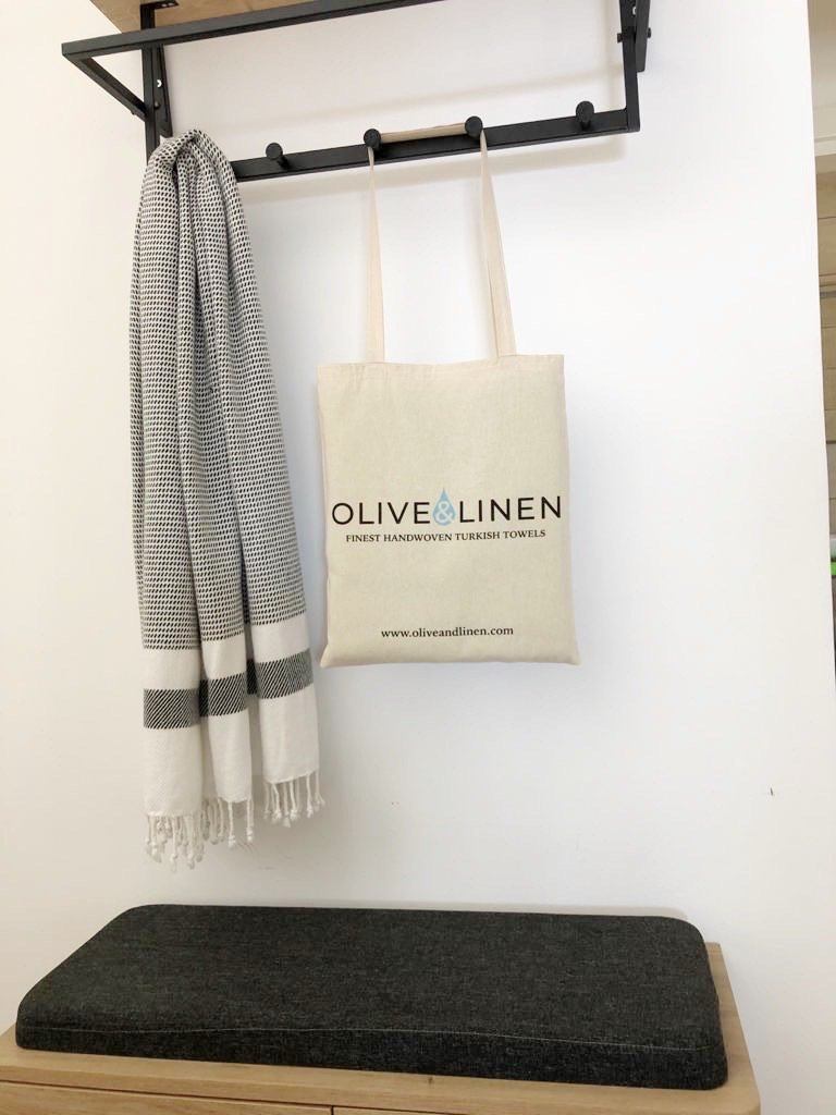 Olive and Linen Cotton Tote